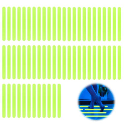Luminous Non Slip Shower Stickers, Anti Slip Waterproof Bathtub Adhesive Mat Strips, Safe Visible Stair Floor Ladder Tape Decal, Protect Kid Elder for Boat Swimming Pool Health Club (60 Pcs) - color: 60 Pcs