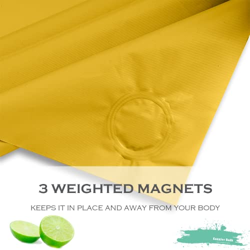 Yellow Cream Plastic Shower Curtain Or Liner, 72x72 Inch Lightweight Yellow Plastic Bathroom Shower Showroom Inner Curtain with Rustproof Metal Grommet Holes and Weighted Magnets - color: I01-yellow Cream, size: 72"W x 72"L (Pack of 1)