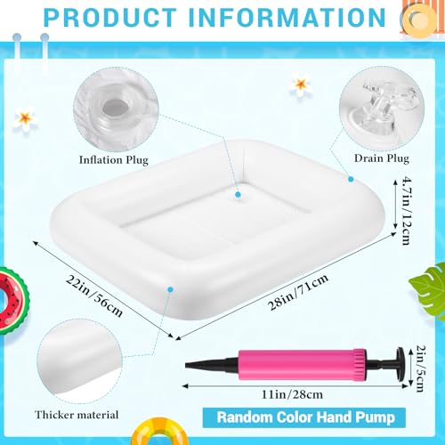 FillTouch Rectangular Inflatable Serving Bar Floating Drink Holder for Pool Inflatable Cup Holders Hot Tub Accessories, Adults Swimming Fun Drink Floats for Swimming Pool Party(White) - color: White