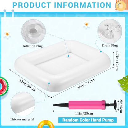 FillTouch Rectangular Inflatable Serving Bar Floating Drink Holder for Pool Inflatable Cup Holders Hot Tub Accessories, Adults Swimming Fun Drink Floats for Swimming Pool Party(White) - color: White