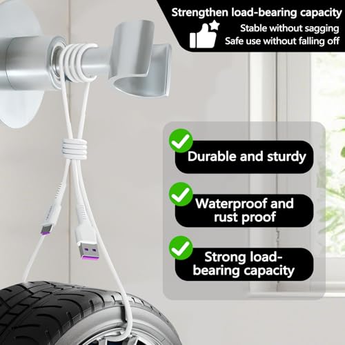 ASTIMESA 304 Stainless Steel 360° Adjustable Shower Head Holder for Wall, Silver Handheld Shower Wand Holder Wall Mount, Metal Brushed Finish Sprayer Bracket for Bathroom