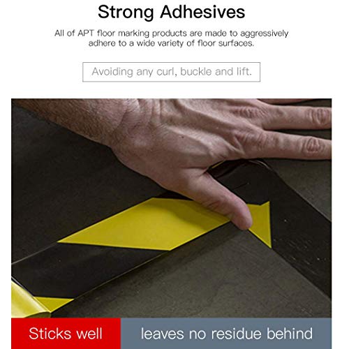 APT Premium Durable Black & Yellow Striped Safety Marking Tape (42 Rolls of 2" x 99Ft) Hazard Caution& Warning, Social Distancing, Warehouse & Gym Floor - color: Yellow / Black, size: 2 Inch, 42 Rolls