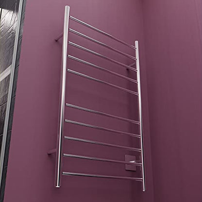 ANZZI Crete 10 Bar Stainless Steel Wall Mounted Towel Warmer Rack | Temperatue Range 104 F 122 F For Quick Warming, F 122 Made Sturdy Add Touch, Finish Polished Chrome, Rhino Alloy Certified