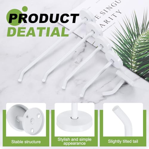uxcell 4Pcs 2 Inch Coat Hooks, Stainless Steel Long Nose Wall Mount Hook, Robe Towel Hangers with Screws for Livingroom Bathroom Closets and Wardrobe, White - color: White, size: 2 Inch