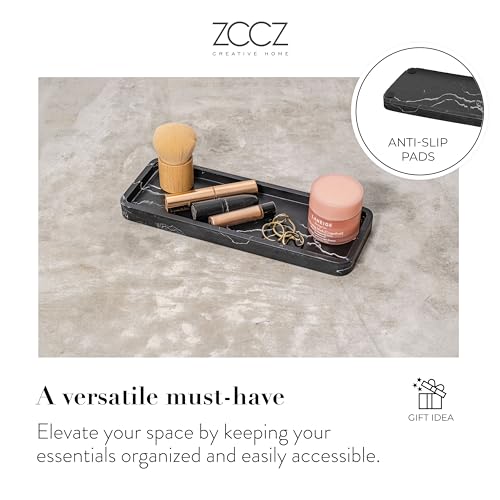 Bathroom Accessory Sets, 4 Pieces Bathroom Accessories Complete Set Vanity Countertop Accessory Set, Includes Lotion Dispenser Soap Pump, Tumbler, Toothbrush Holder and Tray (Black Marble Look) - color: Black Marble Look