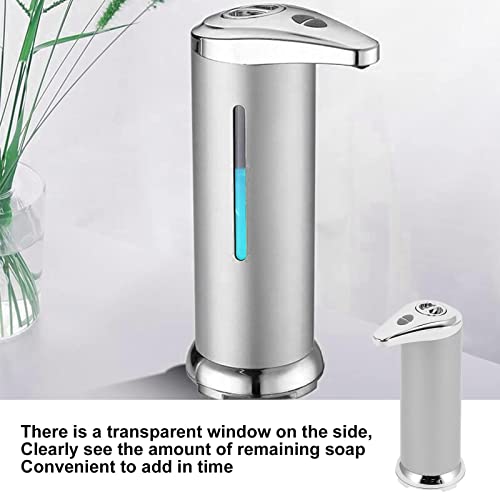 250ML Touchless Soap Dispenser Automatic Liquid Hand Soap Dispenser (Silver) | silver abs automatic soap dispenser with pir sensor 250ml waterproof touchless operation for kitchen bathroom hotel school - color: Silver