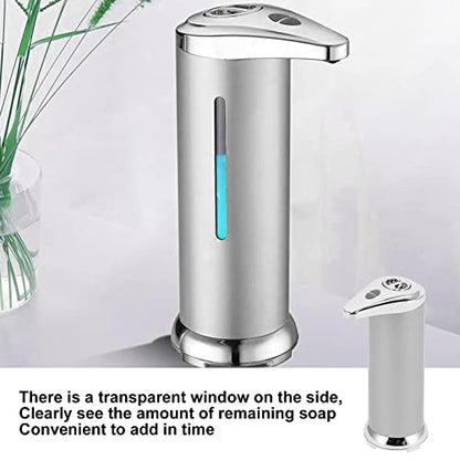 250ML Touchless Soap Dispenser Automatic Liquid Hand Soap Dispenser (Silver) | silver abs automatic soap dispenser with pir sensor 250ml waterproof touchless operation for kitchen bathroom hotel school - color: Silver
