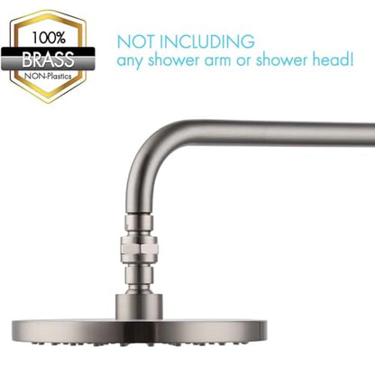 Shower Connector Ball Joint Shower Head Swivel Ball Adapter Brass Adjustable Shower Arm Extension Universal Component Brushed Nickel - color: Brushed Nickel