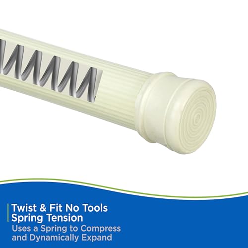 Kenney KN609L/52 Twist & Fit No Tools Spring Tension Standard Shower Curtain Rod with Non-Slip, Non-Scratch Ends, 42-72" Adjustable Length, Easy Install, Sage, 1" Diameter Rust Resistant Steel Tube - color: Sage