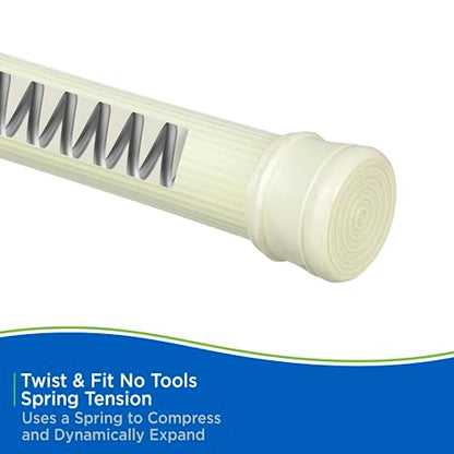 Kenney KN609L/52 Twist & Fit No Tools Spring Tension Standard Shower Curtain Rod with Non-Slip, Non-Scratch Ends, 42-72" Adjustable Length, Easy Install, Sage, 1" Diameter Rust Resistant Steel Tube - color: Sage