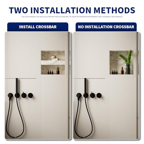 Shower Niche 16" x 16" Black, Tile Ready Insert with Shelf | Recessed Shower Wall Niche, Removable Shelf, Tile Ready Insert, Built-in Bathroom Storage Box, Waterproof, Easy Install