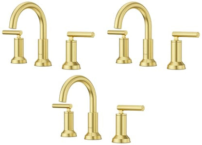 Pfister Capistrano Bathroom Sink Faucet, 8-Inch Widespread, 2-Handle, 3-Hole, NSF Certified, Brushed Gold Finish, LF049CSOBG (Pack of 3) - color: Brushed Gold, size: 3 Pack