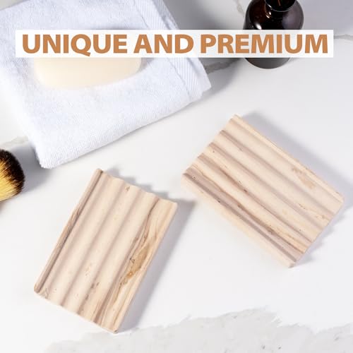 Karibiber Soap Holder, Marble Soap Dish for Shower, Bar Soaps Holder with Water Ripple Design, Easy Cleaning Soaps Saver for Kitchen Sink，Bathroom, Executive Indian Natural Stone Soap Tray(Phalodi) - color: India-phalodi