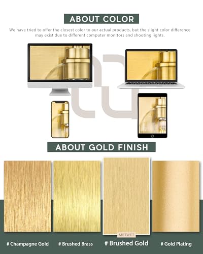 2 Light Bathroom Vanity Light, Brushed Gold Double Wall Sconce with Flared White Fabric Shade, Modern Sconces Wall Lighting for Hallway Bedroom Stairway, VL837-BG | 17" double wall sconce, upward only, E26 base, hardwired, bulbs not included, VL837-BG - c