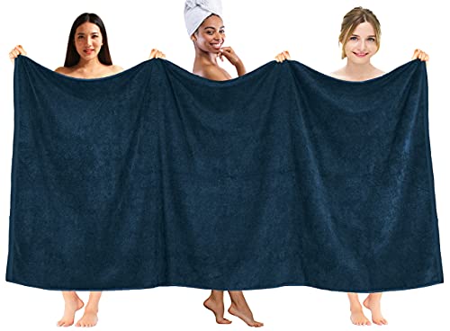 DAN RIVER Pack of 1 Oversized Bath Sheet, 40 x 80 Inches, Blue Opal | 100% Cotton Jumbo Bath Towel with Extra Large Coverage, Lightweight Feel, Super Soft & Quick Dry - color: Blue Opal, size: 40x80" Oversized Bath Sheet