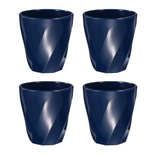 uxcell 4 Pcs Simple Toothbrush Cup, 13.5 OZ Reusable Bathroom Tumbler, 2.2 x 3.5 Unbreakable Plastic Cups for Storing Toothpaste Makeup Brush Holder Water Beverages Combs, Dark Blue - color: Dark Blue