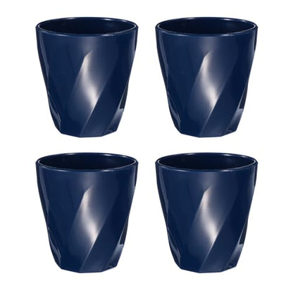 uxcell 4 Pcs Simple Toothbrush Cup, 13.5 OZ Reusable Bathroom Tumbler, 2.2 x 3.5 Unbreakable Plastic Cups for Storing Toothpaste Makeup Brush Holder Water Beverages Combs, Dark Blue - color: Dark Blue