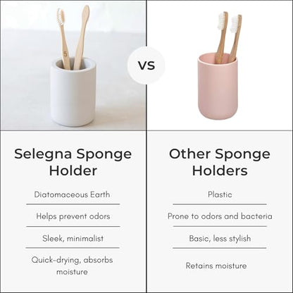 Drying Stone Toothbrush Holder, Diatomite Toothbrush Holders for Bathroom, Quick Drying Electric Toothbrush & Toothpaste Holder Cup, Diatomaceous Earth Bathroom Sink Organizer (Light Grey) - color: Light Grey