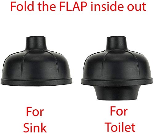 SOFINNI Heavy Duty Toilet Plunger Clogged, Unclog Sink Flange | Plungers for Bathroom - Dual Purpose Flap Drain Cleaner