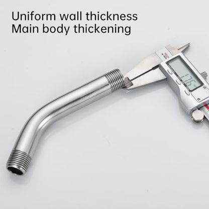 Joyrain Shower Arm with Flange, 304 Stainless Steel Extension Pipe for Fixed Shower Head, Wall-Mounted (6 inch and 8 inch Options) (Chrome, 8 inch) - color: Shower Armm (8-In), size: Chrome