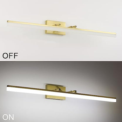 Aipsun Brushed Brass Vanity Light Fixtures 40inch Modern LED Bathroom Fixtures Gold Vanity Lighing for Bathroom Wall Light Fixtures 5500K - color: Brushed Gold, size: 40 in