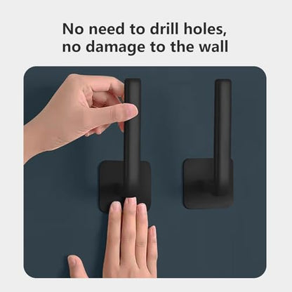 Strong Transparent Adhesive Hooks, 2-Pack No Drill, Removable Self-Adhesive Wall Hooks for Bathroom Damage-Free Hooks for Hanging Towels - color: Black 2-Pack
