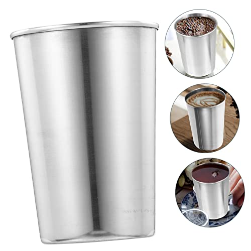 Alipis Stainless Steel Water Cup Tumbler for Beverages Toothbrush Holder and More Multi Use Drinking Cup for Home Washroom and Parties Sleek Silver Design