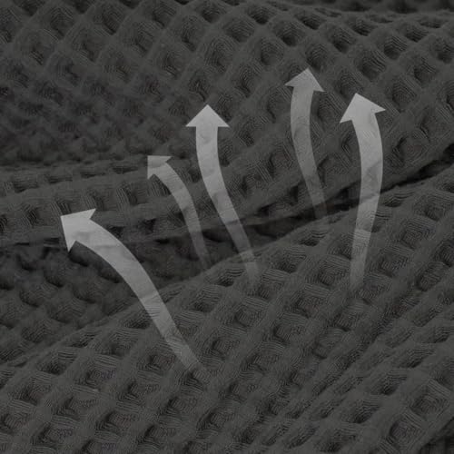 Jacquotha Waffle Bath Towels 2-Piece (Dark Grey) - Cotton, Soft, Quick Dry | 31” x 62” Large Bath Towel for Bathroom, Shower, Spa - color: Dark Grey