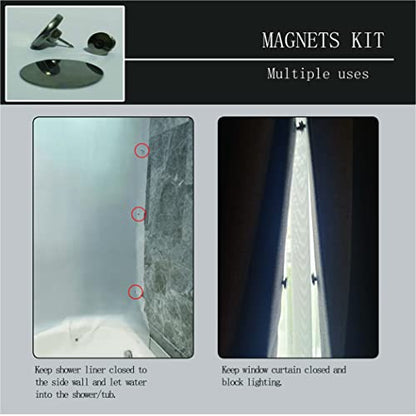 Shower Curtain Side Magnets to Keep Curtain Closed to the Wall | 8 Pcs Magnetic Clips Splash Guards for Side of Shower, Silver - size: Small