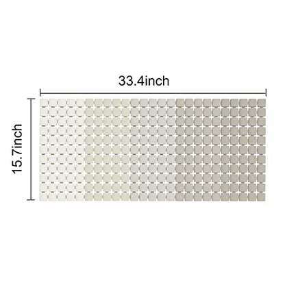 BEMISO Shower Mat Non Slip Bathtub Mat 33.4 x 15.7 Inch Large Size | Suction Cups,Drain Holes,Easy Dry,Easy to Cut - color: Gradient Beige, size: 33.4 x 15.7 inches