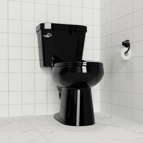 GarveeTech Enlongated Toilet Seat, Slow Close Toilet Cover Seat for Easy Clean and Stain-Resistant, Plastic Toilet Seat With Cover, Quick-Release Hinges and Quick-Attach Hardware, Black - color: Black, size: Elongated