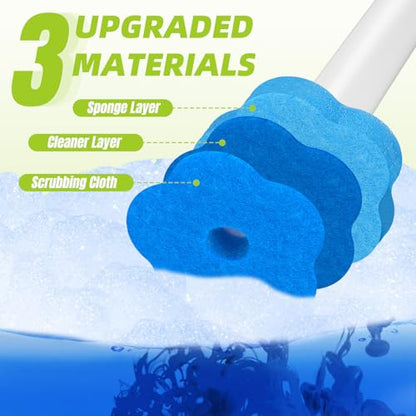 Disposable Toilet Brush Cleaning System with 48pcs Refills Pads, Toilet Wand Kit, Toilet Bowl Cleaner Brush for Bathroom Maintenance - size: 1 Brush+48 Refills