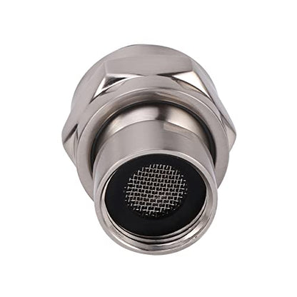 Shower Head Connector,Brass Ball Joint Adjustable Shower Arm Extension Swivel Adapter,Large Water Flow Ball Joint Universal Showering Component Shower Connector,Accessory for Bathroom(Brushed)