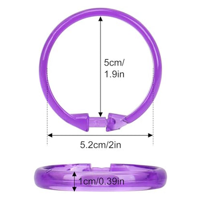 Purple Shower Curtain Hooks - 12 Pcs Circular Plastic Shower Curtain Rings for Bathroom - O Shaped Transparent Purple Shower Hooks Rings for Shower Curtain Rod - color: Transparent Purple