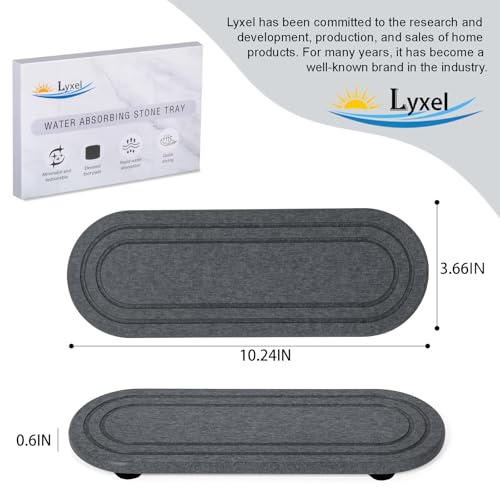 2PCS Water Absorbing Stone Tray, Fast Drying Diatomite Stone Sink Tray, Water Absorbent Diatomite Coasters, Stones Soap Trays for Kitchen Sink, Bathroom Counter Hand Soap Dish Toothbrush Holders - color: 2pcs 21×10cm Dark Gray Oval