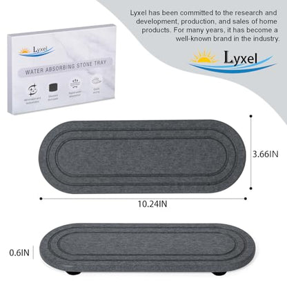 2PCS Water Absorbing Stone Tray, Fast Drying Diatomite Stone Sink Tray, Water Absorbent Diatomite Coasters, Stones Soap Trays for Kitchen Sink, Bathroom Counter Hand Soap Dish Toothbrush Holders - color: 2pcs 21×10cm Dark Gray Oval