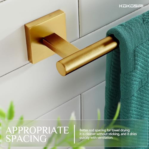KOKOSIRI Hand Towel Bar Bathroom Towel Holder for Bath Kitchen Cabinet Towel Ring 12 Inch Brushed Gold Stainless Steel B4005BG-L12 - color: Brushed Gold, size: 12-Inch