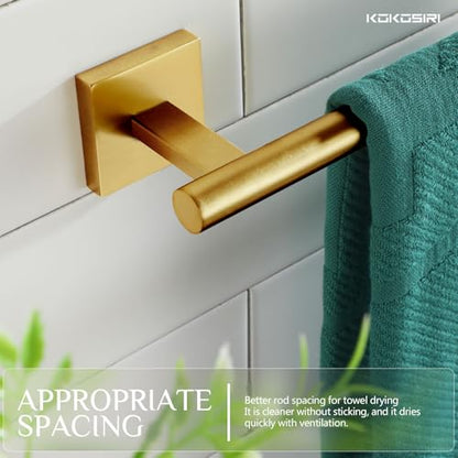 KOKOSIRI Hand Towel Bar Bathroom Towel Holder for Bath Kitchen Cabinet Towel Ring 12 Inch Brushed Gold Stainless Steel B4005BG-L12 - color: Brushed Gold, size: 12-Inch