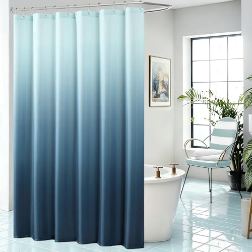 Fabric Shower Curtain, Blue Ombre Shower Curtain, Polyester Fabric Bathroom Curtain, Modern Decorative Bath Curtain, 72" W x 72" H - color: Ombre-blue, size: 72"W x 72"L (Pack of 1)