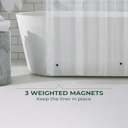 Clear Shower Curtain Liner with Side Suction Cups, Premium PEVA Plastic Shower Liner with 3 Magnets, Waterproof Bathroom Curtain, 48 x 72, Clear - color: 1. Clear, size: 48"W x 72"L (Pack of 1)