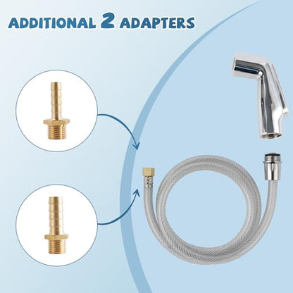 Universal Kitchen Sink Spray Attachment/Hose/Holder Set, Silver Chrome | NSF/ANSI/CAN 372 Certified, Compatible with Moen/Delta Faucet, Kitchen Side Sprayer, Kitchen Sink Faucet Sprayer Replacement - color: Chrome, style: Sprayer Head/Hose/Holder Set