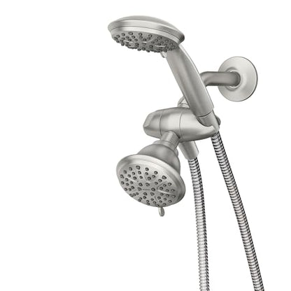 Moen Attune Dual Shower Head with Handheld Sprayer Combo, 6 Handheld Spray Settings & 8 Function Shower Head, Spot Resist Brushed Nickel Finish, 218C0SRN - color: Brushed Nickel