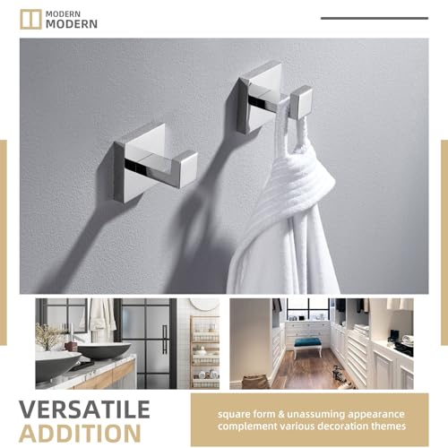 Angle Simple Bathroom Towel Hook, Robe Coat Hanger, Polished Chrome, 2 Pack | SUS304 Stainless Steel, Heavy Duty Wall Hook for RV Garage Kitchen Closet Cabinet, Hand Towel Holder Screw Wall Mount - color: Polished Chrome, size: 2 Pack