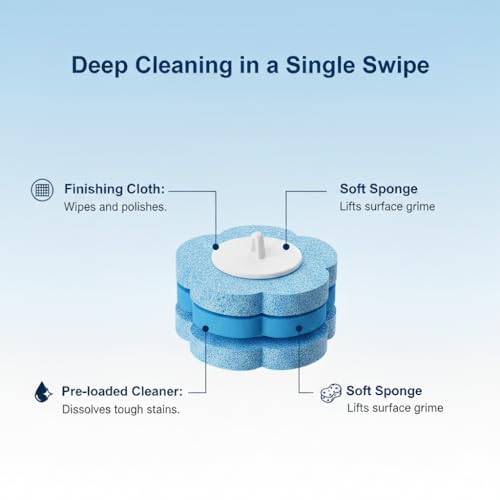 Disposable Toilet Brush for Bathroom Cleaning, Deep Cleaning Toilet Bowl Cleaner with Replaceable Heads, Hygienic Storage Design,House Warming Gifts New Home (Replacement Heads - 24pcs Blue) - color: Replacement Heads - 24pcs Blue