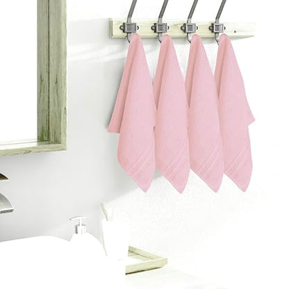 BOUTIQUO Ultra Soft Cotton Washcloths, Contains 12 Piece Face Cloths 12x12 inch, Ideal for Everyday use Face Towels, Compact & Lightweight Multi Purpose Washcloths - Pink - color: Pink, size: Washcloths - Set of 12