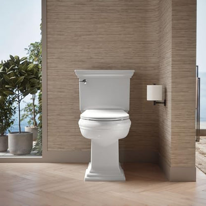 KOHLER K-30780-0 Carbyne Quiet-Close Elongated Toilet Seat Soft Close with Grip Tight Bumpers, Thermoset Plastic, White - style: Carbyne