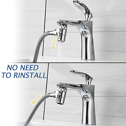 Sink Sprayer Hose Attachment for Faucet, Faucet Head Replacement with 5 Adapters, 59" Hose and Holder - for Feminine Hygiene, Baby Diaper Cleaning & Pet Bathing