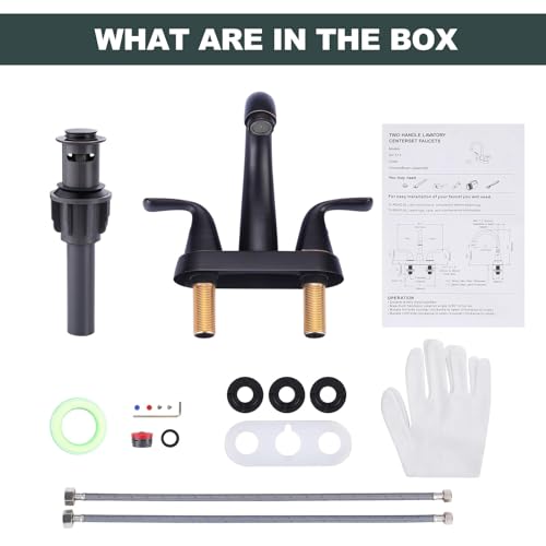 Bathroom Sink Faucet Oil Rubbed Bronze, 4 Inch Centerset Bathroom Faucet | ALEASHA 2 Handles Vanity Faucet with Pop Up Drain Stopper, RV Lavatory Vanity Faucets with Aesthetic Appeal - color: Oil Rubbed Bronze