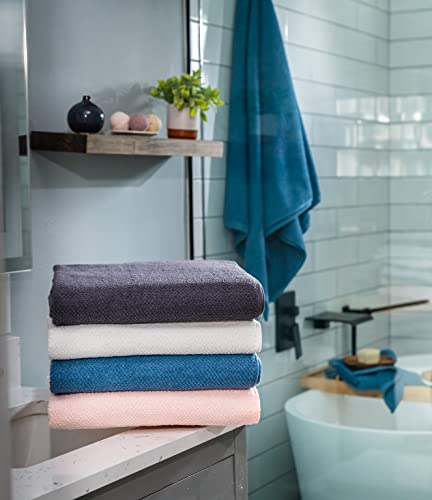 Simpli-Magic 79456 Popcorn Textured Bath Towels, 4 Pack, Blue - color: Blue