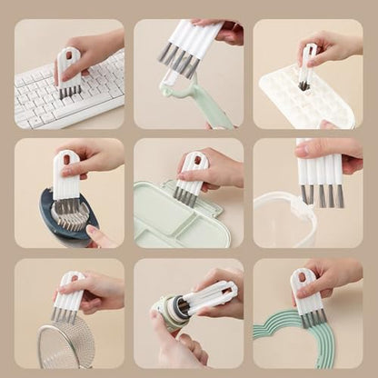 18Pcs Crevice Cleaning Brush Set, V Shape Grout Cleaner Brush for Deep Cleaning Gap, Hard Bristle Scrub Brushes Tools, Cleaning Supplies for Household Use, Bathroom, Kitchen, Toilet, Window